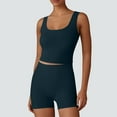 thumbnail image 2 of Joau Workout Sets for Women Matching 2 Piece Seamless Ribbed Sports Bra Crop Tank Top and High Waist Shorts Yoga Gym Tracksuits Outfits Active Set, 2 of 7