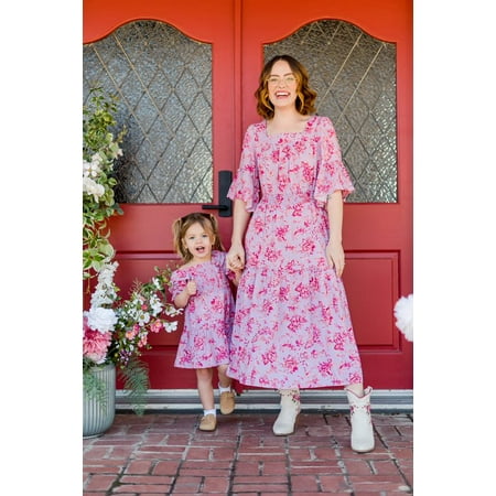 

The Pioneer Woman Toddler Girl Smocked Square Neck Dress Sizes 12 Months-6X