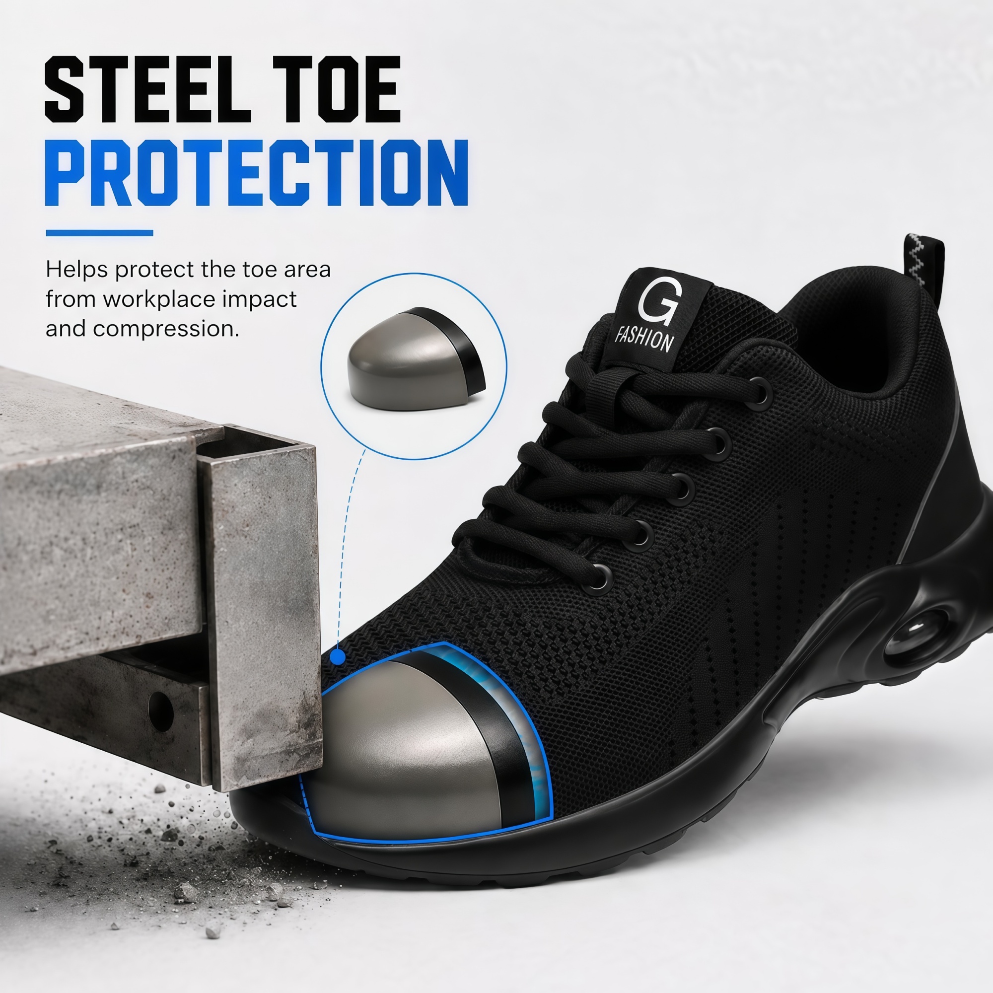 XQJ Unisex Steel Toe Slip-Resistant Safety Work Shoe photo 2
