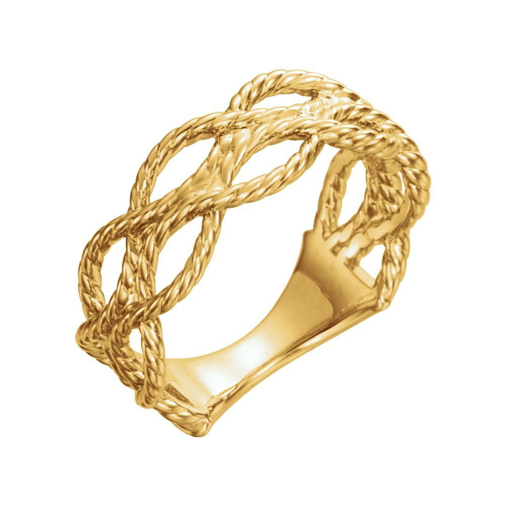 Jewelry 14k Yellow Gold Polished Rope Ring Size 6.5 4.6 Grams