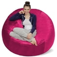 thumbnail image 5 of Sofa Sack Bean Bag Chair, Memory Foam Lounger with Microsuede Cover, Kids, Adults, 5 ft, Magenta, 5 of 6
