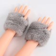 thumbnail image 1 of Guantes de piel de visón auténtica para mujer, manoplas tejidas de lujo de piel Natural, guantes sin dedos elásticos de piel auténtica, cálidos para invierno, gran oferta, 1 of 4