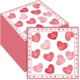 thumbnail image 1 of Paquete de 40 servilletas de papel para el día de San Valentín, 13 x 13 pulgadas, desechables con mensaje de amor, vajilla, almuerzo, cóctel, servilleta para fiestas, suministros para bodas, 1 of 4