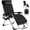 Black-T, variant on Betcozy Zero Gravity Chairs, 1 PCS Patio Folding Lawn Outdoor Lounge Gravity Camp Reclining Lounge Chair with Cup Holder Pillows for Poolside Backyard and Beach(Gray)