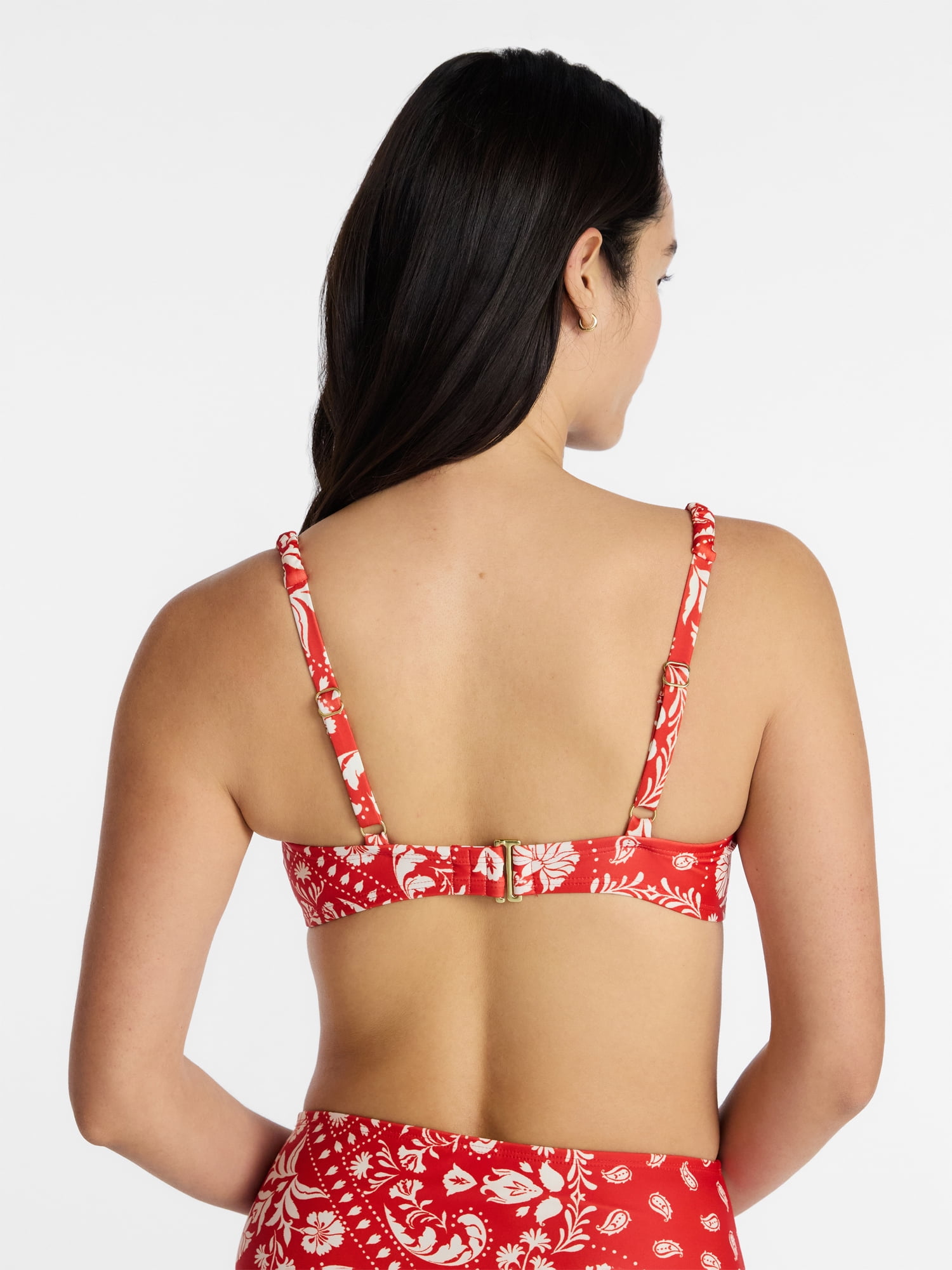 Time and Tru Women's and Women's Plus Knot Front Bralette Bikini Top, Sizes XS-3X