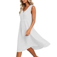 thumbnail image 6 of Bxsruta Women's Sleeveless V Neck Midi Dress A Line Swing with Pockets High Waist Pull on Soft Breathable Wrinkle Free Casual Bohemian Summer Flowy Beach Vacation, 6 of 8