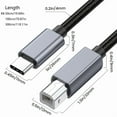 thumbnail image 3 of USB C To B Printer Cable, High Speed Nylon Braided Cord For MIDI Keyboard And DJ Controller Type-C MIDI Cable, 3 of 7