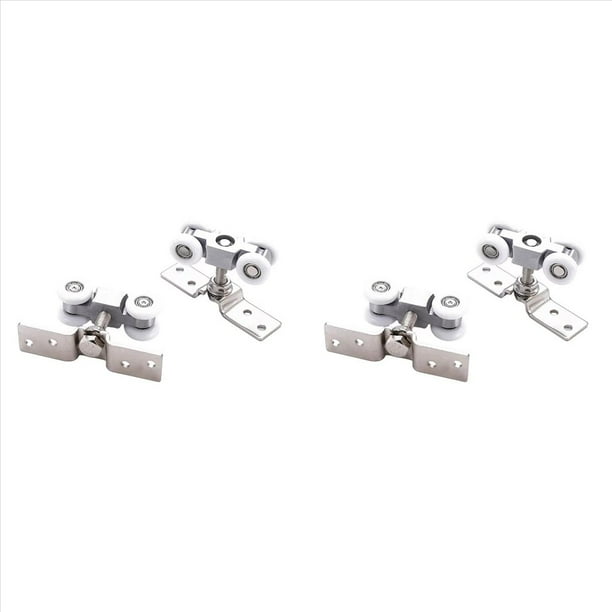 4X Herrajes para Puertas Corredizas Polea para Puertas Corredizas Polea para Puertas de Vidrio de 4 Ruedas Polea para Colgar Puertas Rueda de Nailon Silenciosa