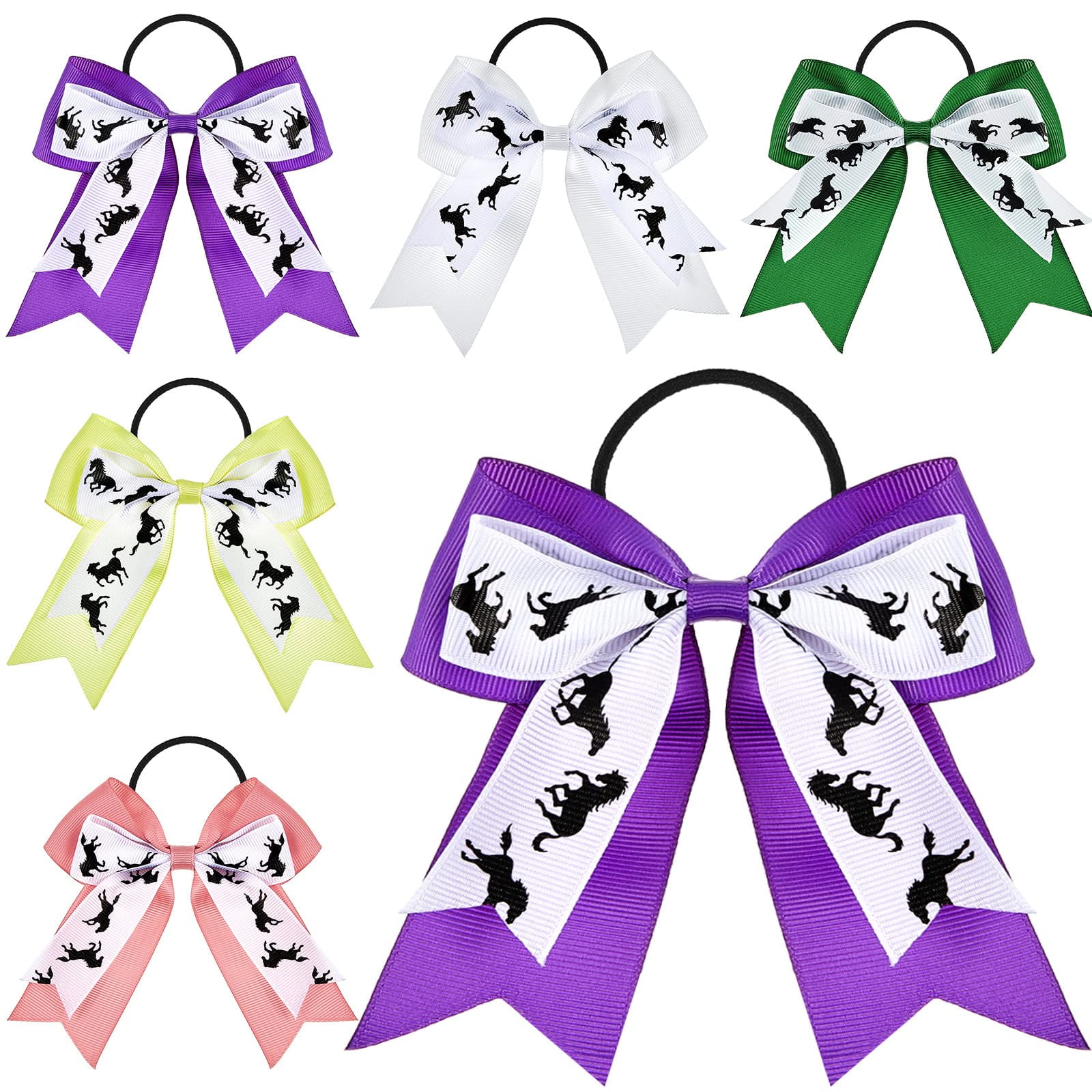 10 Pieces Horse Hair Accessories Horse Hair Ties Multi Colored Hair Bows for Horse Shows Cowgirl