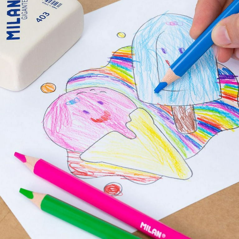 Milan MAXI-Hex Colored Pencils Pack of 12 + Sharpener Kids Arts
