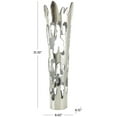thumbnail image 3 of DecMode 31" Abstract Tall Floor Drip Silver Aluminum Metal Vase with Melting Designed Body, 3 of 10