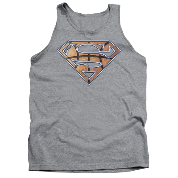Superman Basketball Shield Adult Tank Top Athletic Heather