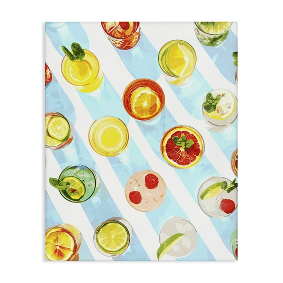 Stupell Industries Aerial View Cocktails Food & Beverage Painting Wrapped Canvas Art Print Wall Art, 16 x 20