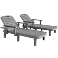 thumbnail image 1 of Outsunny Ensemble de 2 Chaises de Bronzage pour Jardin, 5 Positions Réglables, Gris, 1 of 10