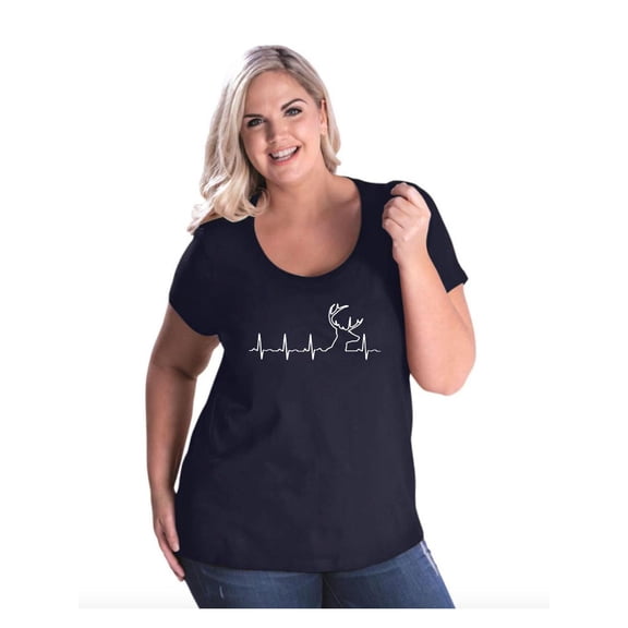 Women's Plus Size Curvy T-Shirt - Heartbeat Hunting