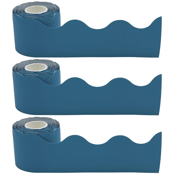 Teacher Created Resources Paper Slate Blue Scalloped Rolled Classroom Border, 3 Rolls