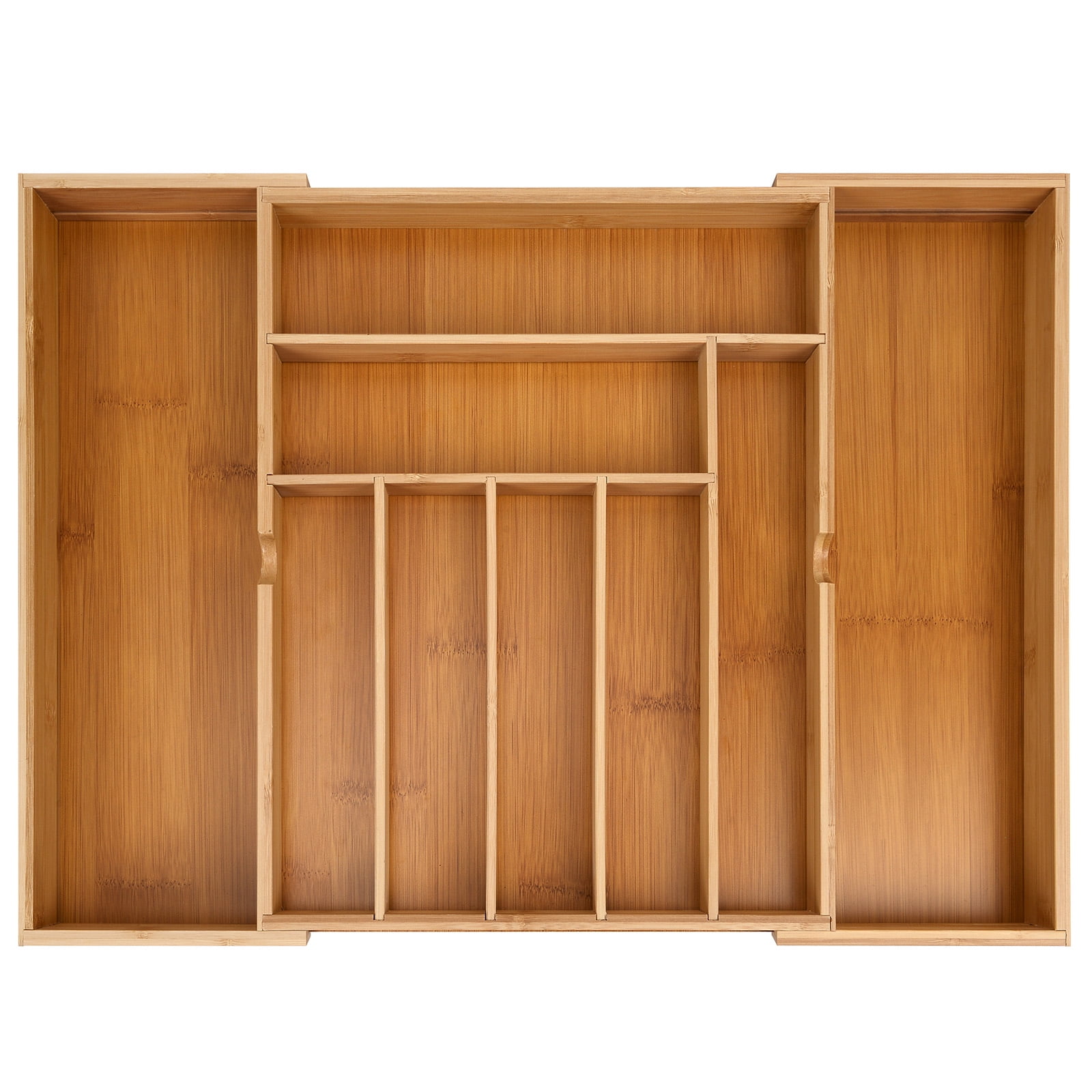 Adjustable Bamboo Flatware Organizer, Expandable Kitchen Utensils Drawer Organizer