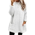 thumbnail image 1 of LUXUR Women Fuzzy Fleece T Shirt Loose Work Tops White 2XL, 1 of 2