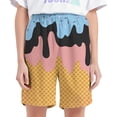 thumbnail image 3 of OSOLU Boys Shorts Casual Ice Cream Print Athletic Gym Elastic Waist with Pockets Summer Sports Outdoor Home Wear Beach Vacation Shorts, 3 of 4