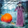 thumbnail image 6 of Life Size Hanging Talking Witch, Halloween Decorations Outdoor, Halloween Animatronics Witch with Sound Activation and Red Eyes, Flying Halloween Witch Decor Outdoor Indoor -Moveable Mouth, 6 of 9