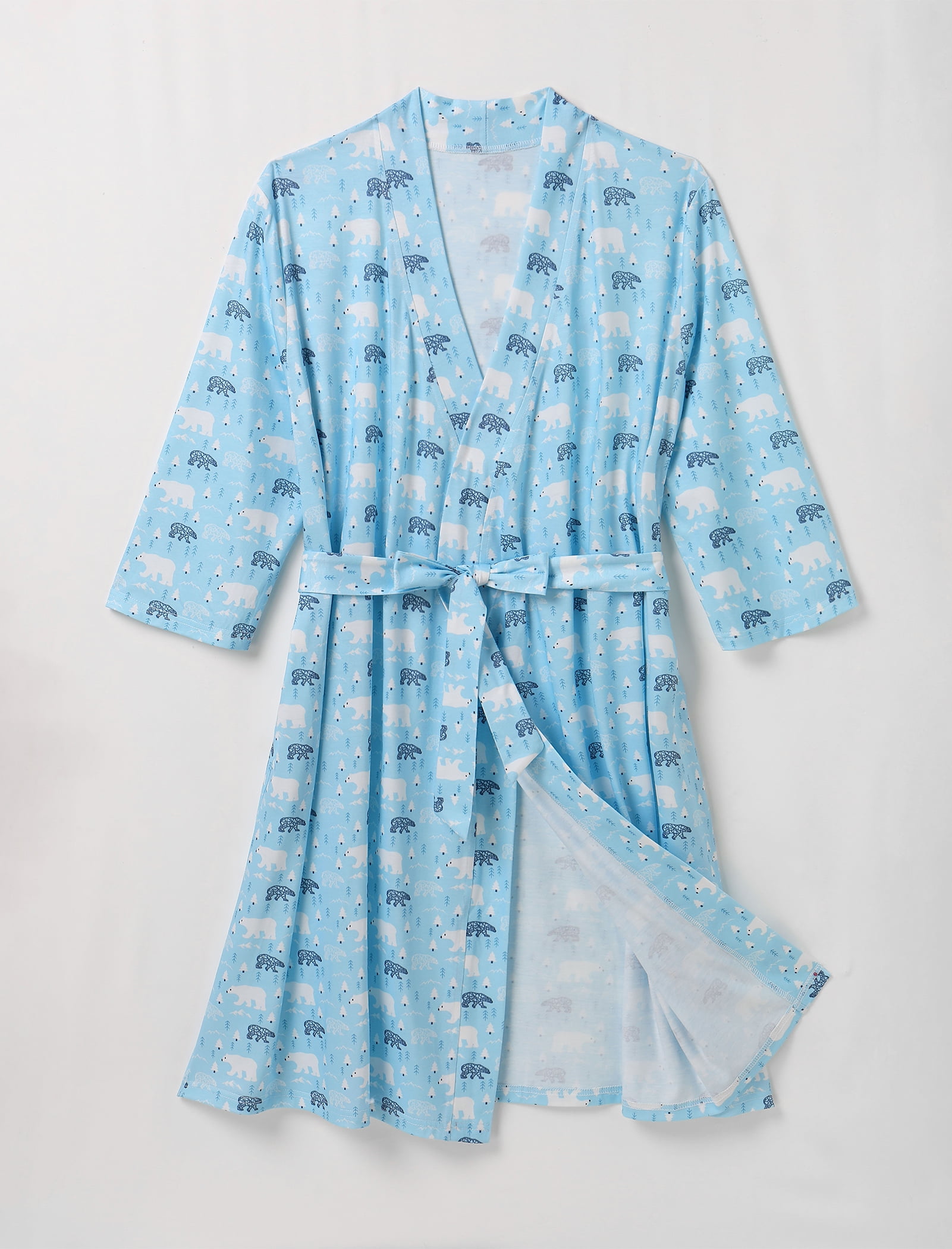 FYMNSI Maternity Robe and Baby Receiving Blanket Robe and Swaddle Set Hospital Labor Delivery Matching Outfits for Mom&Baby S/M
