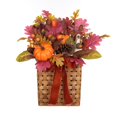 thumbnail image 1 of Bamboo Basket with Pumpkins and Floral, 1 of 4