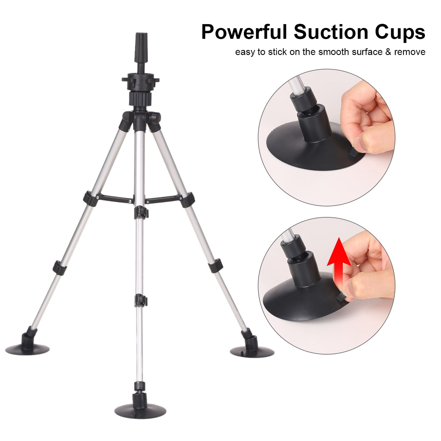 Mini Mannequin Head Stand - Upgrade Sturdy Wig Stand Tripod with Stable  Suction