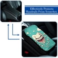thumbnail image 5 of Tiny Teeth Soft Furry Printed Car Armrest Pad Mat Comfortable Armrest Accessory 12.5x8.2 Inch, 5 of 6