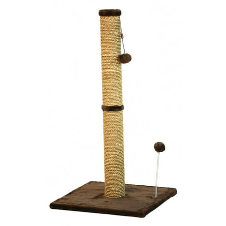 Cat Craft 36  Sea Grass Scratching Post (Dark Chocolate Fur 16x16 Base)