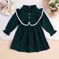 thumbnail image 3 of MEZZALL Infants Girls Long Sleeve Dresses Bowknot Ruffles Princess Dress Clothes Breathable Sundress, Green, 18-24 Months, 3 of 7