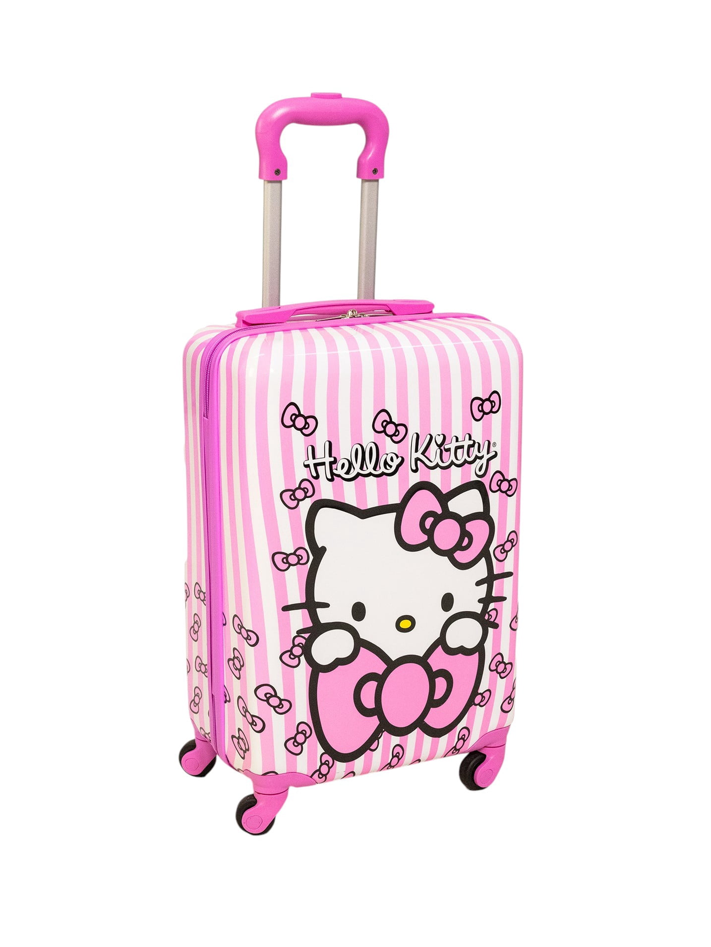 Kid's Sanrio Hello Kitty Character 18" Carry on Hardside ABS Spinner Luggage Suitcase, Pink