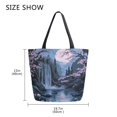 thumbnail image 5 of FORMRS Womens Canvas Tote Bag with Zipper Inner Pocket Shoulder Handbag, Moon Floral Waterfall, 5 of 7