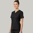 thumbnail image 2 of HeedFit Women’s V-Neck Scrub Top, Short Sleeve, Mesh Pockets, s, Black, 2 of 7