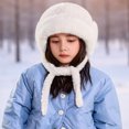 thumbnail image 3 of Faraee Kids Fuzzy Winter Trapper Hat Plush Ear Flap Hat with Tie Strings Soft Windproof Warm Snow Hat for Boys Girls Cold Weather 2‑8Y, 3 of 6