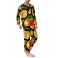 thumbnail image 2 of Yiaed Tangerine Print Men’s Pajamas Set - Long Sleeve Button Down Sleep Shirt and Pajama Bottoms Sleepwear Set Mens Pjs Sets Men's Pajama Bottoms-Medium, 2 of 7