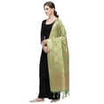 thumbnail image 2 of AlchemicLiving Beautiful Pista Green Checkered Cotton Silk Bandhej Banarasi Dupatta/Chunni for Women and Girl Size: 1M x 2.25M), 2 of 2