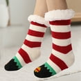 thumbnail image 4 of GILIGEGE Winter Weight Thermal Thick Knit Fleece-Lined Cozy Sherpa Lined Fuzzy Slipper Socks with Grippers Womens Christmas Fuzzy Slipper Socks Cute Print Xmas Sock Fluffy Sherpa Thermal Socks, 4 of 4