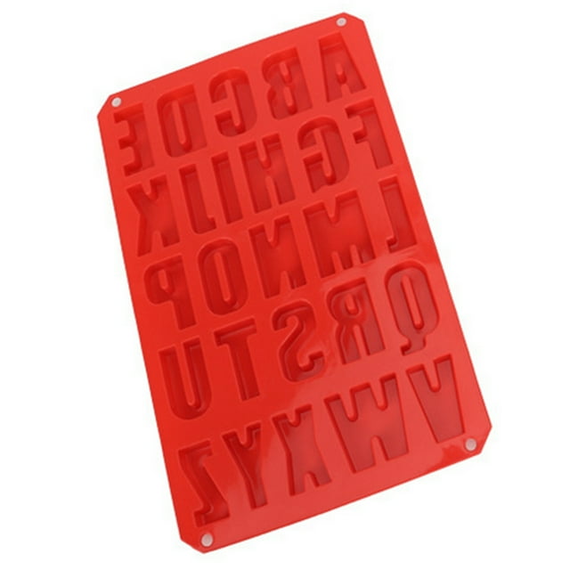 Zootealy Red Silicone Letter Alphabet Pudding Bakeware Mould Cake Chocolate Ice Make Mold