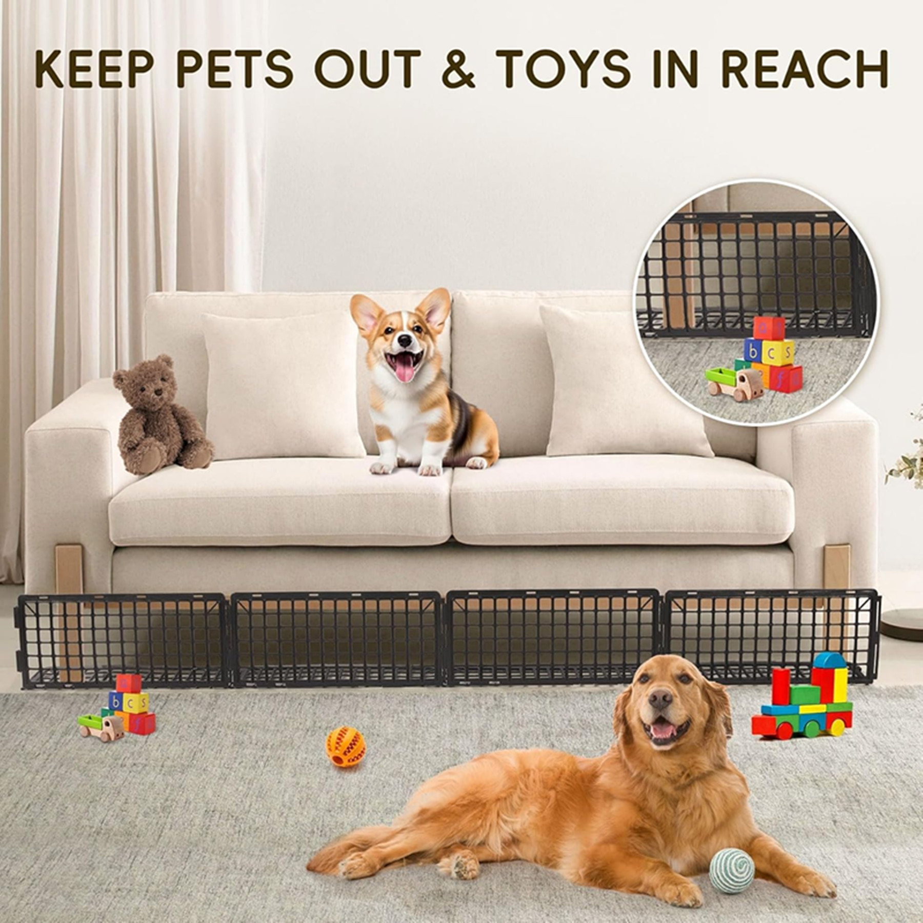 12 PCS Under Couch Blockers for Bed Couch Furniture Underneath Stop from Getting Under The Sofa