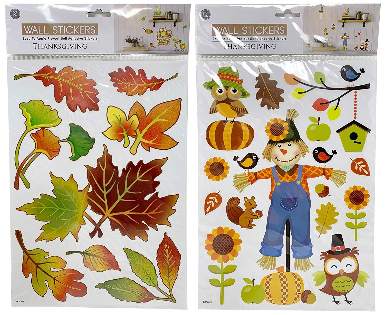 ind Details about   4 packs  ThanksgivingWindow Clings over 80 pieces. 