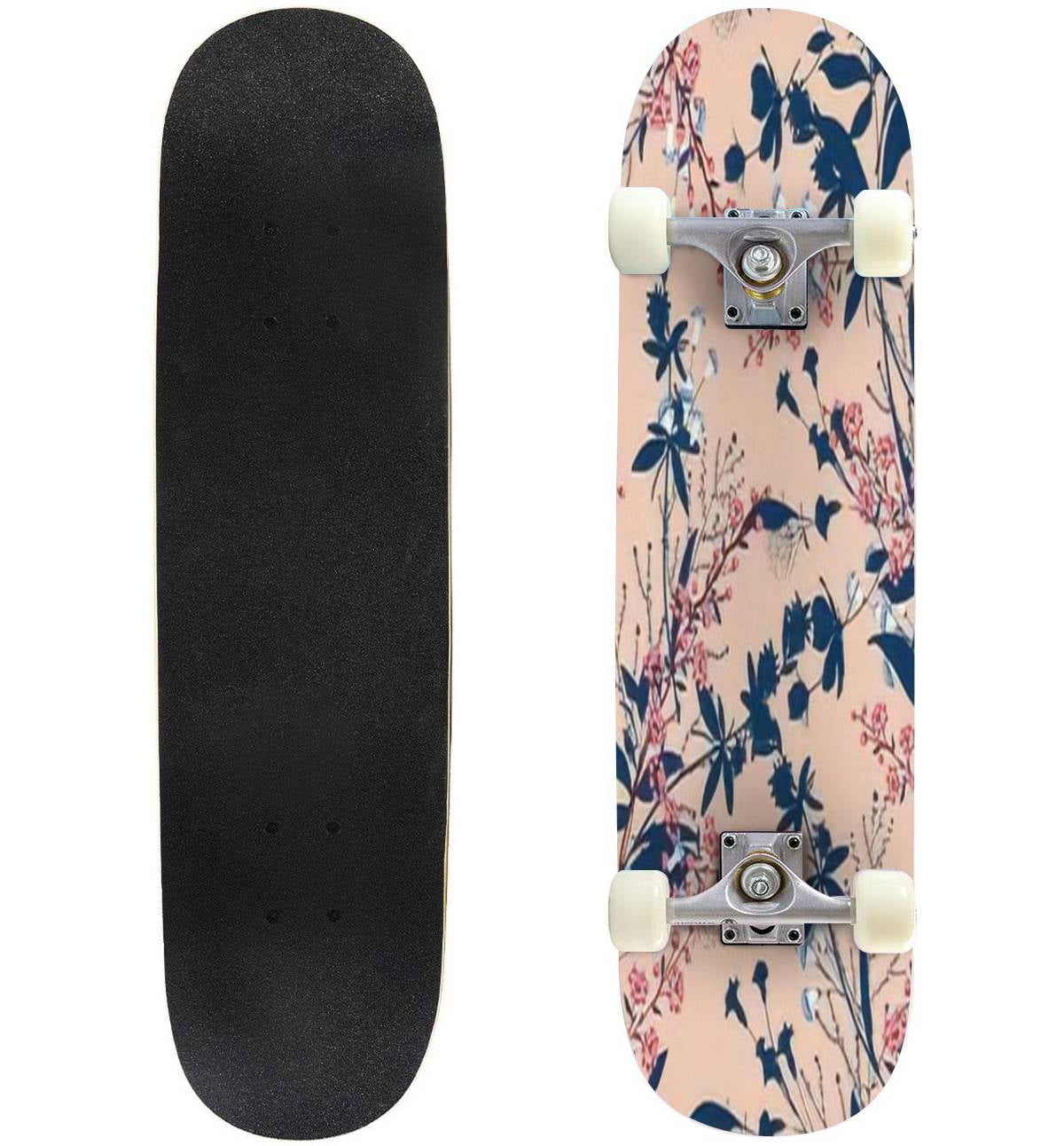 Trendy Floral pattern in the many kind of flowers Tropical Outdoor 31"x8" Pro Complete Skate Board Cruiser - Walmart.com