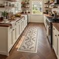 thumbnail image 4 of UERMEI 2'x6' Runner Rug for Hallway, Machine Washable Vintage Runner Rug Distressed, Non Slip Kitchen Floor Mat, Low Pile Rugs for Kitchen Halfway Bedroom Laundry Entryway, Brown Green, 4 of 10