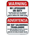 thumbnail image 1 of No Lifeguard On Duty Bilingual Sign, 12x18 Aluminum, 1 of 1