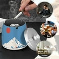thumbnail image 4 of Yayeee Ashtray with Lid for Cigarette Smokeless Stainless Steel Home Ash Holder, Snow Mountain, 4 of 7