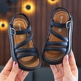 thumbnail image 5 of kpoplk Girls Sandals Open Toe Summer Flats Dress Sandals Shoes Fashion Cute Dress Sandals for Little Big Kids(Black,8.5), 5 of 6