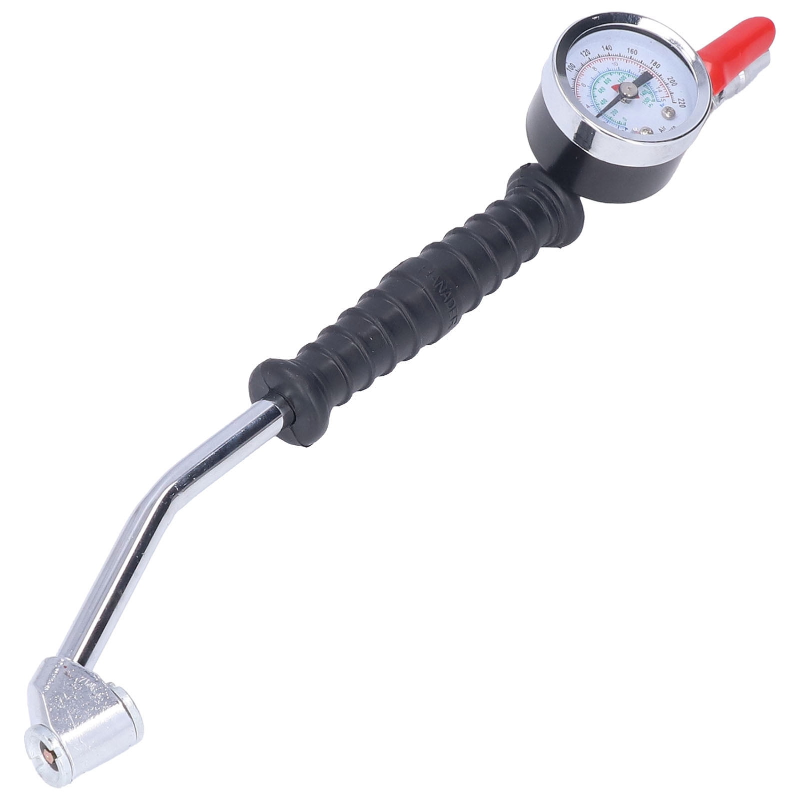 Tire Inflator with Pressure Gauge, Tires Inflators Head Large Dial High Hardness 0-220psi Elbow Head Wide Use  for Motorcycle for Car