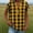 Yellow, variant on Women's Plaid T-Shirt Fashion V-Neck Button down Shirt Summer Loose Fits Casual Short Sleeve Tops,Blue,L