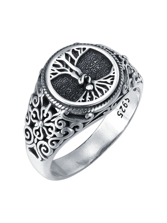 Christmas Gifts Viking Tree of Life Rings for Men 925 Sterling Silver Tree of Life Family Ring Jewelry Gift for Men Friend Father