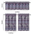 thumbnail image 3 of Kitchen Curtains 36 Inch Short - 3 Panel Set, Boho Elephant Mandala Print, Rod Pocket Window Curtain, 100% Polyester for Farmhouse, Retro Bohemian Kitchen, Easy Wash, 3 of 3