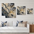 thumbnail image 4 of Designart "Strokes in Dark Blue and Gold XXIV" Fractals Print on Natural Pine Wood, 4 of 5